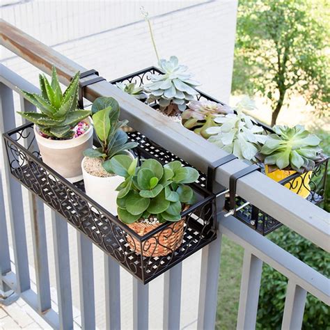 metal balcony flower box with holder|outdoor garden pots for balcony.